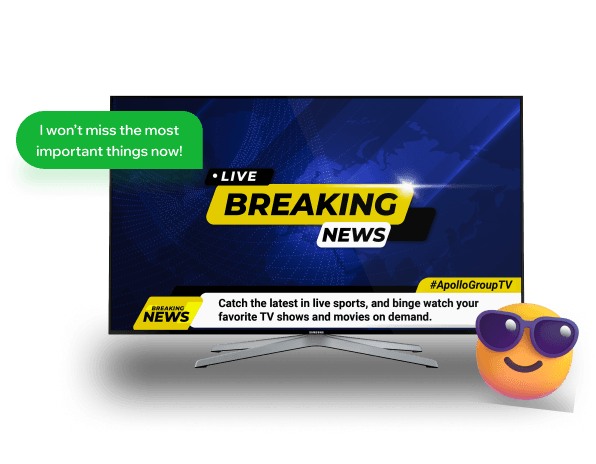 Live Sports, VOD, and PPV on Apollo Group TV